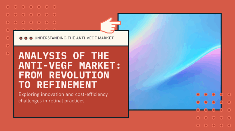 A conceptual, strategic illustration representing the competitive anti-VEGF market, showing the dual forces of pharmaceutical innovation and cost-saving biosimilars.